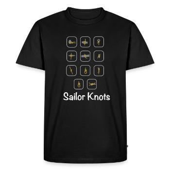 Les meilleurs nœuds de voile pour tous les marins et l'équipage - T-shirt Premium bio Homme - noir - Devant - Nico (187cm)