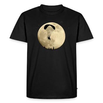 Paramotor flying in the full moon night flight stars - Men's Premium Organic T-Shirt - black - Front - Nico (187cm)