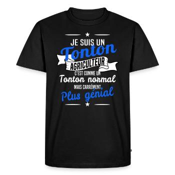 tonton agriculteur - T-shirt Premium bio Homme - noir - Devant - Nico (187cm)