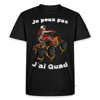 Je Peux Pas J'ai Quad - T-shirt Premium bio Homme - noir - Devant - Nico (187cm)