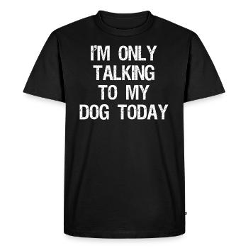 drôle drôle de chien chien disant des dictons - T-shirt Premium bio Homme - noir - Devant - Nico (187cm)