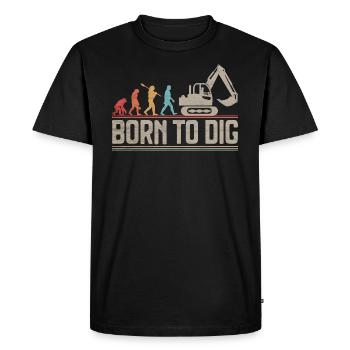Né pour dig Evolution Excavator Excavator - T-shirt Premium bio Homme - noir - Devant - Nico (187cm)