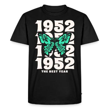 Groovy et Vintage 1952 70 Ans Anniversaire - T-shirt Premium bio Homme - noir - Devant - Nico (187cm)