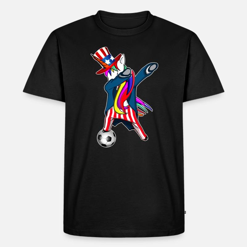 4. Juli Dabbing US-Einhorn - Männer Premium Bio T-Shirt - Schwarz