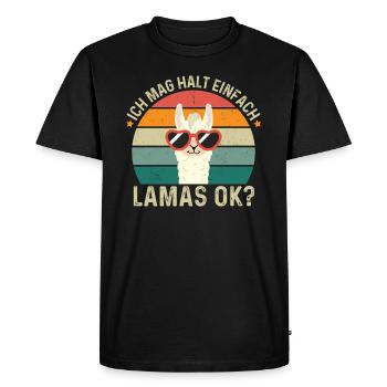 I just like llamas, ok? - Llama design - Men's Premium Organic T-Shirt - black - Front - Nico (187cm)