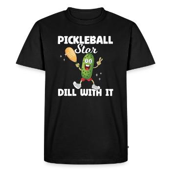 Pickleball Star Dill With It - Men's Premium Organic T-Shirt - black - Front - Nico (187cm)