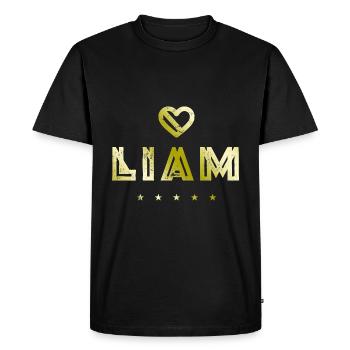 Liam Cœur - T-shirt Premium bio Homme - noir - Devant - Nico (187cm)