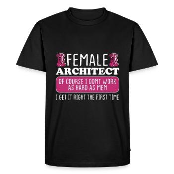 Une femme architecte réussit du premier coup - T-shirt Premium bio Homme - noir - Devant - Nico (187cm)