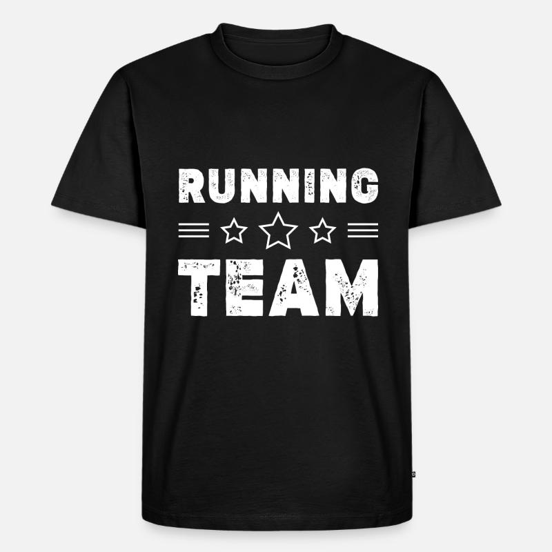 Running Team - Männer Premium Bio T-Shirt - Schwarz