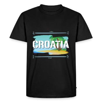 Croatia - Men's Premium Organic T-Shirt - black - Front - Nico (187cm)