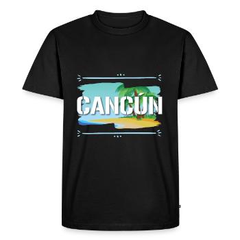 Cancun - T-shirt Premium bio Homme - noir - Devant - Nico (187cm)