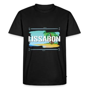 Lisbonne - T-shirt Premium bio Homme - noir - Devant - Nico (187cm)