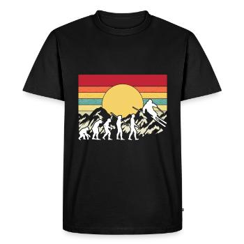 Skiing Evolution Vintag Winter Sport Ski - Men's Premium Organic T-Shirt - black - Front - Nico (187cm)