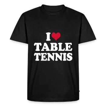 I Love Table Tennis - Men's Premium Organic T-Shirt - black - Front - Nico (187cm)