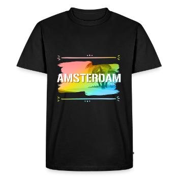 Amsterdam - T-shirt Premium bio Homme - noir - Devant - Nico (187cm)
