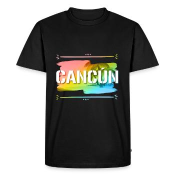 Cancun - T-shirt Premium bio Homme - noir - Devant - Nico (187cm)