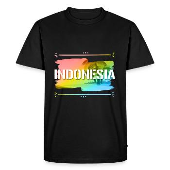 Indonésie - T-shirt Premium bio Homme - noir - Devant - Nico (187cm)