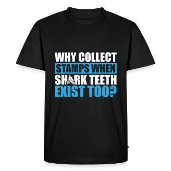 Dent de requin - T-shirt Premium bio Homme - noir - Devant - Nico (187cm)