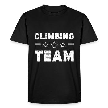 Climbing Team - Men's Premium Organic T-Shirt - black - Front - Nico (187cm)