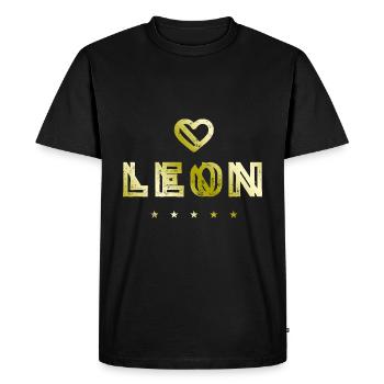Cœur léon - T-shirt Premium bio Homme - noir - Devant - Nico (187cm)
