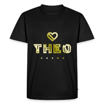 Théo Herz - T-shirt Premium bio Homme - noir - Devant - Nico (187cm)