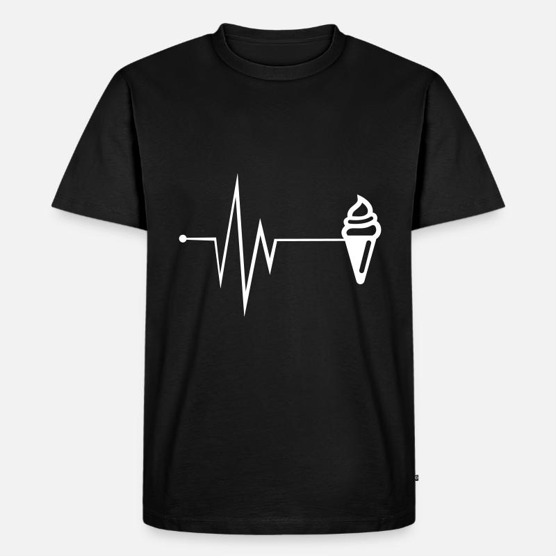 Eis Icon puls - Männer Premium Bio T-Shirt - Schwarz