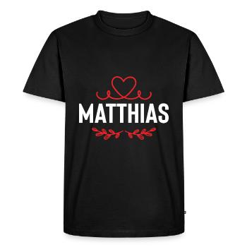 Matthias - T-shirt Premium bio Homme - noir - Devant - Nico (187cm)