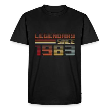 Légendaire depuis 1983 - T-shirt Premium bio Homme - noir - Devant - Nico (187cm)