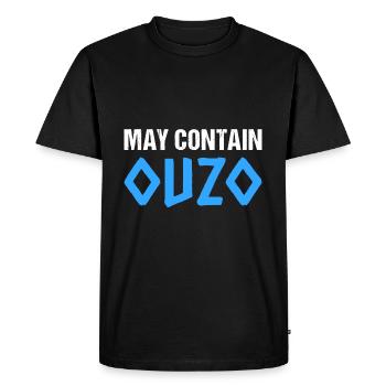 May Contain Ouzo - Men's Premium Organic T-Shirt - black - Front - Nico (187cm)