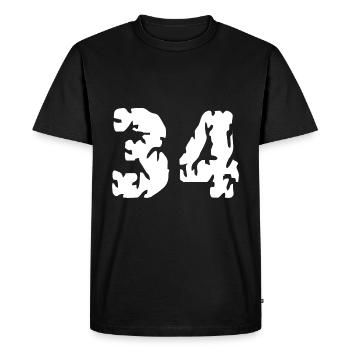 Maillot 34 Numéro - T-shirt Premium bio Homme - noir - Devant - Nico (187cm)