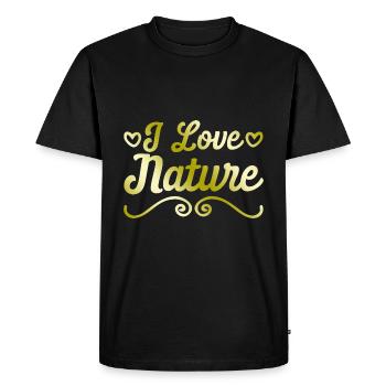 I love nature - Men's Premium Organic T-Shirt - black - Front - Nico (187cm)