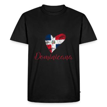 Dominican Republic Flag - Men's Premium Organic T-Shirt - black - Front - Nico (187cm)