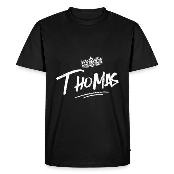 Thomas - Men's Premium Organic T-Shirt - black - Front - Nico (187cm)