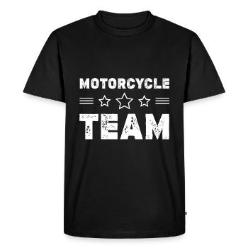Équipe moto - T-shirt Premium bio Homme - noir - Devant - Nico (187cm)