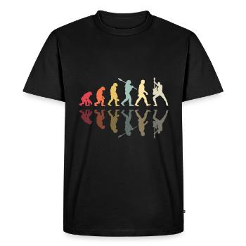 Human Evolution Guitar Band Retro Vintage - Men's Premium Organic T-Shirt - black - Front - Nico (187cm)