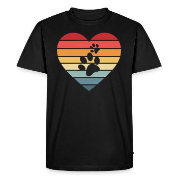 Les chiens laissent des empreintes de patte sur nos coeurs - T-shirt Premium bio Homme - noir - Devant - Nico (187cm)