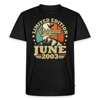 Cadeau D'anniversaire Nées En Juin 2003 - T-shirt Premium bio Homme - noir - Devant - Nico (187cm)