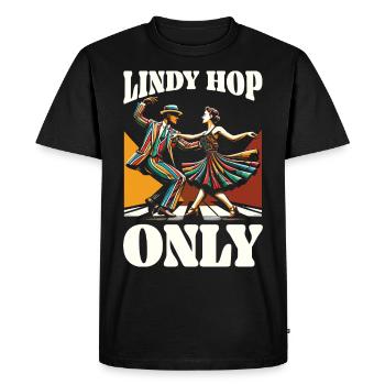 Lindy Hop Dancer Swinging Dancing Swing Dance - Men's Premium Organic T-Shirt - black - Front - Nico (187cm)