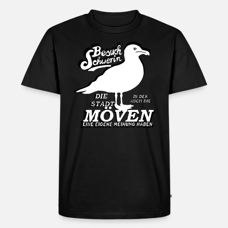 Schweriner Möwen – Stolze Vögel mit Charakter - Männer Premium Bio T-Shirt - Schwarz