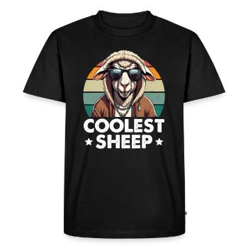 Coolest Sheep - Men's Premium Organic T-Shirt - black - Front - Nico (187cm)