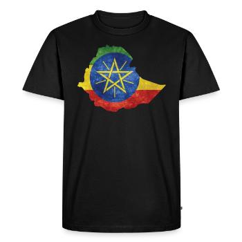 Ethiopie - Frontière nationale en drapeau national - T-shirt Premium bio Homme - noir - Devant - Nico (187cm)