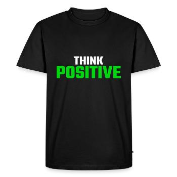 Think positive - Men's Premium Organic T-Shirt - black - Front - Nico (187cm)
