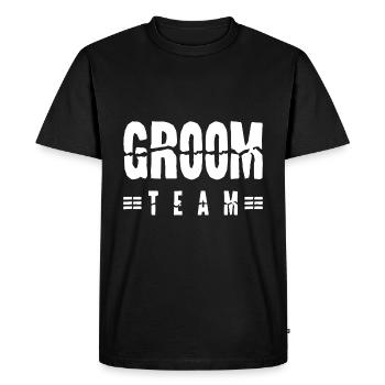 Groom Team - Men's Premium Organic T-Shirt - black - Front - Nico (187cm)