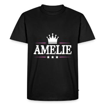 Amélie - T-shirt Premium bio Homme - noir - Devant - Nico (187cm)