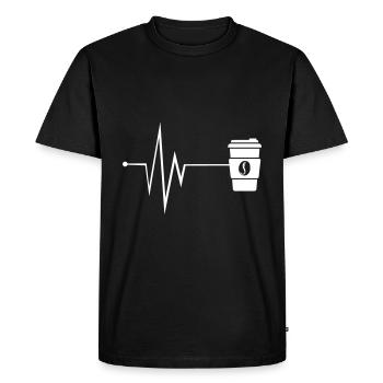 Coffee Pulse - Men's Premium Organic T-Shirt - black - Front - Nico (187cm)