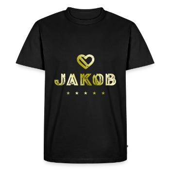Jakob Herz - T-shirt Premium bio Homme - noir - Devant - Nico (187cm)