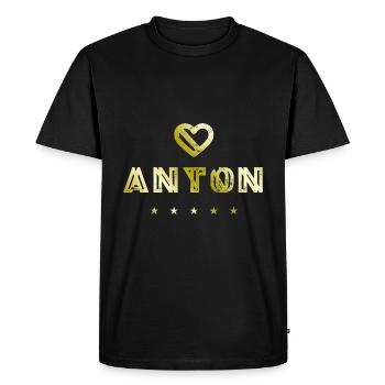 Anton Herz - Men's Premium Organic T-Shirt - black - Front - Nico (187cm)