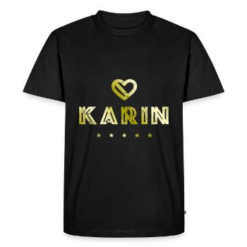 Karin Herz - T-shirt Premium bio Homme - noir - Devant - Nico (187cm)
