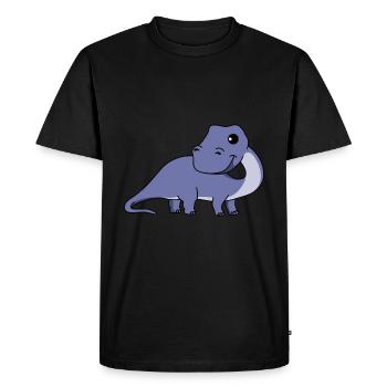 Dinosaur brontosaurus Comic - Men's Premium Organic T-Shirt - black - Front - Nico (187cm)