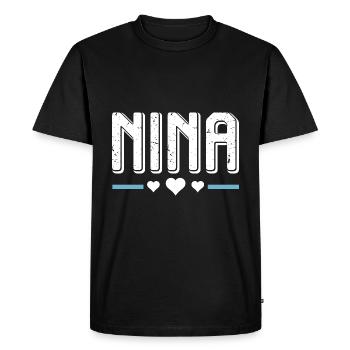 Nina - Men's Premium Organic T-Shirt - black - Front - Nico (187cm)